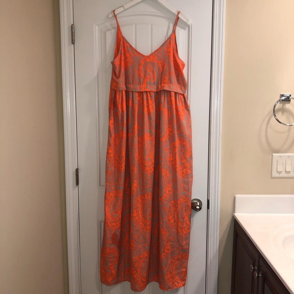 Silk maxi dress with pockets